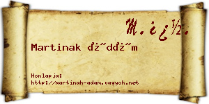 Martinak Ádám névjegykártya
